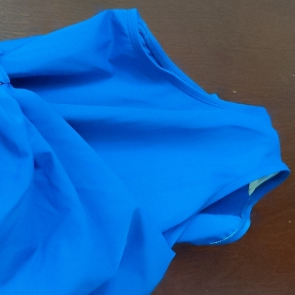 Roxanne Blue Cinch Waist Middle One Piece Swimsuit Size 10/ 34D - Picture 5 of 12